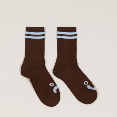 Polar Happy Sad Socks Brown Blue